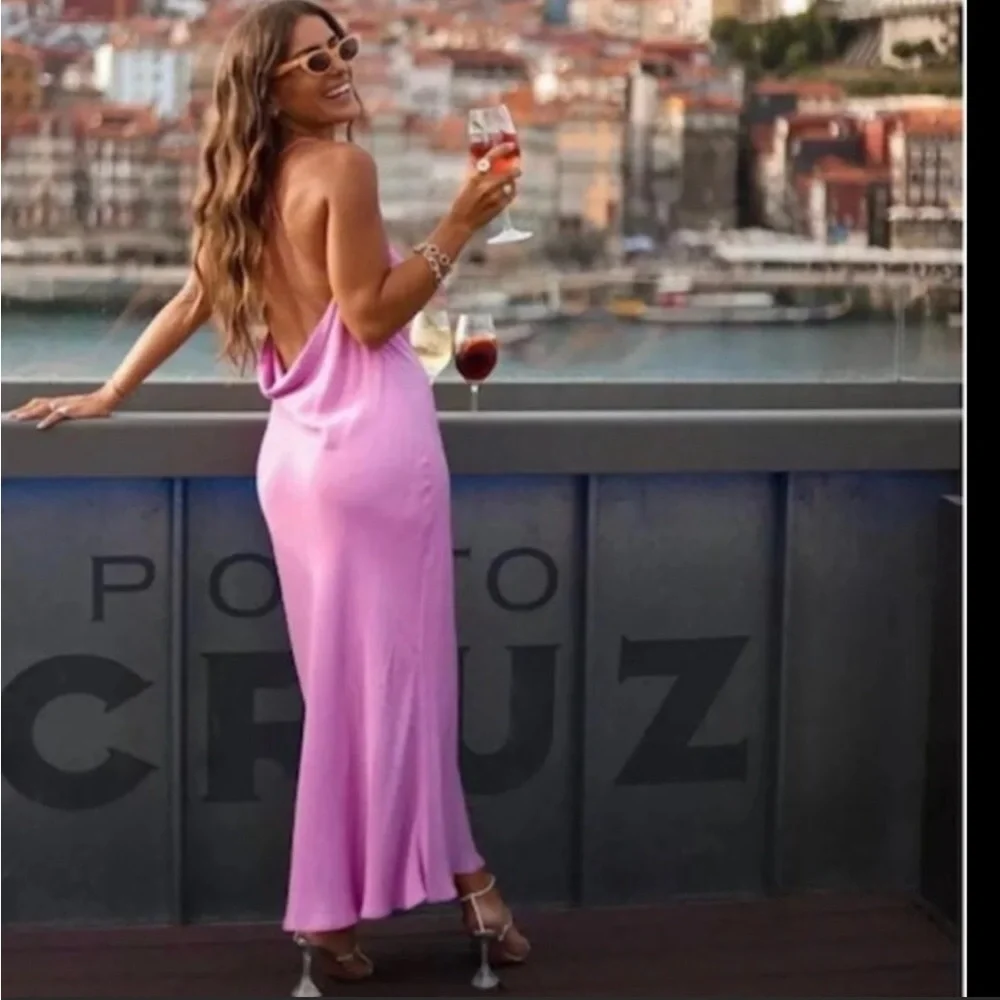 NWT Zara MIDI Satin effect slip dress Size XS - Picture 1 of 9